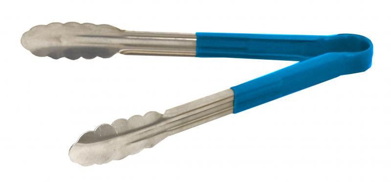 12-inch Heavy-Duty Utility Tong with Blue Plastic Handle